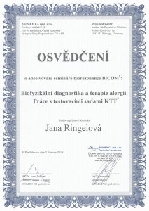 Biorezonance Litoměřice - Jana Ringelová