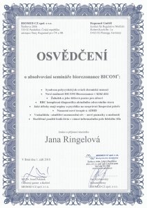 Biorezonance Litoměřice - Jana Ringelová